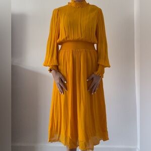 & Other Stories Orange Ruffled Tiered Sundress